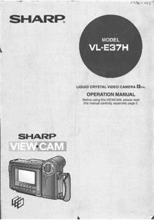 Sharp VL E 37 H manual. Camera Instructions.